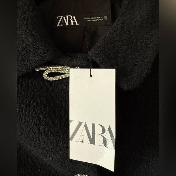 Black Textured Women's Jacket Size M - Picture 3 of 14